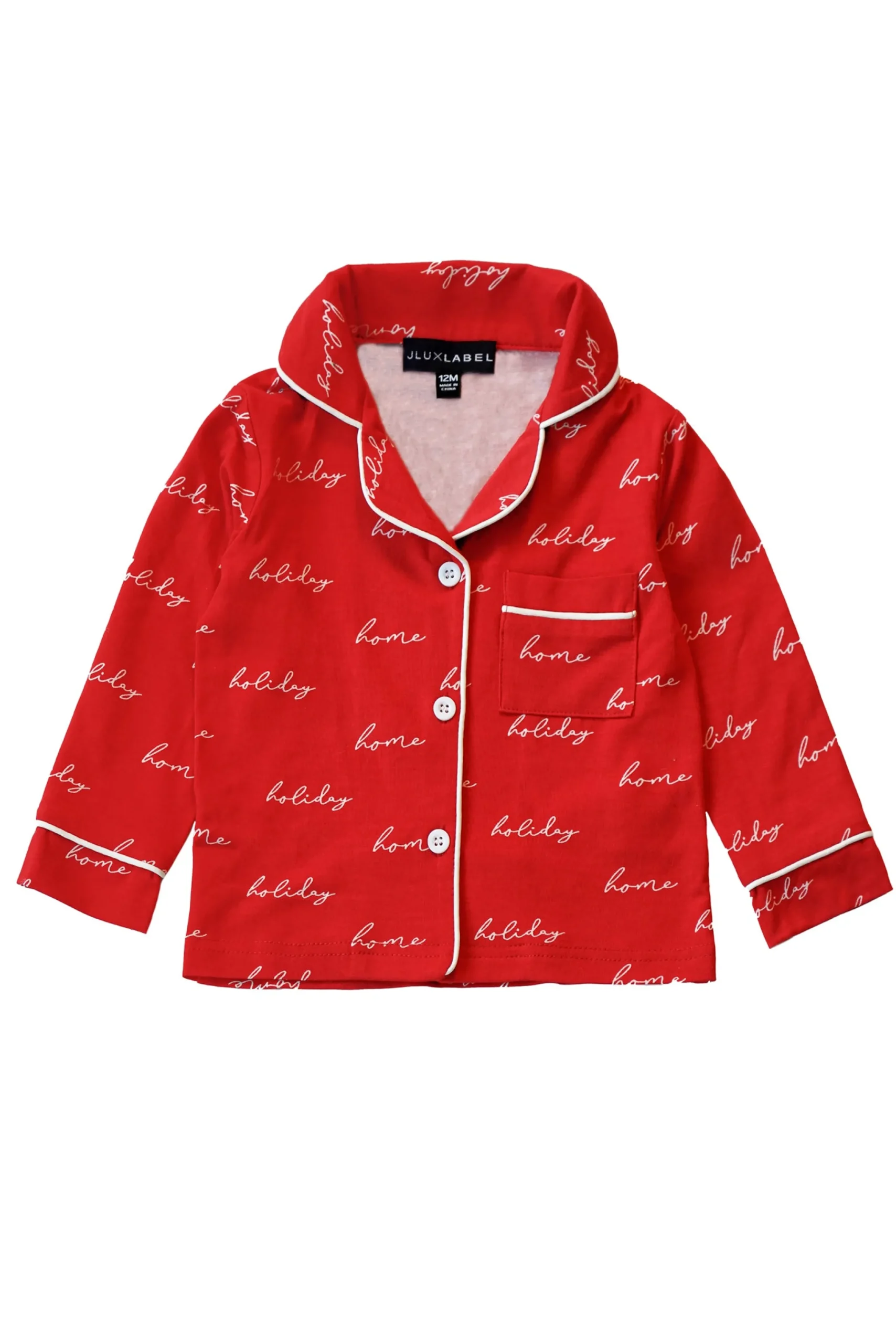 Red Home For The Holidays Kids Pajama Set*JLUXLABEL Online