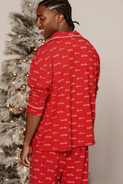 Red Home For The Holidays Adult Pajama Set*JLUXLABEL New