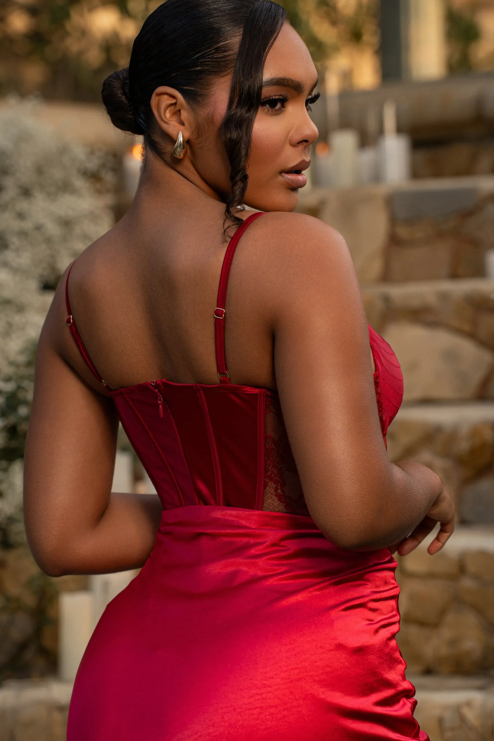 Red Incomparable Lace Bodysuit*JLUXLABEL Fashion