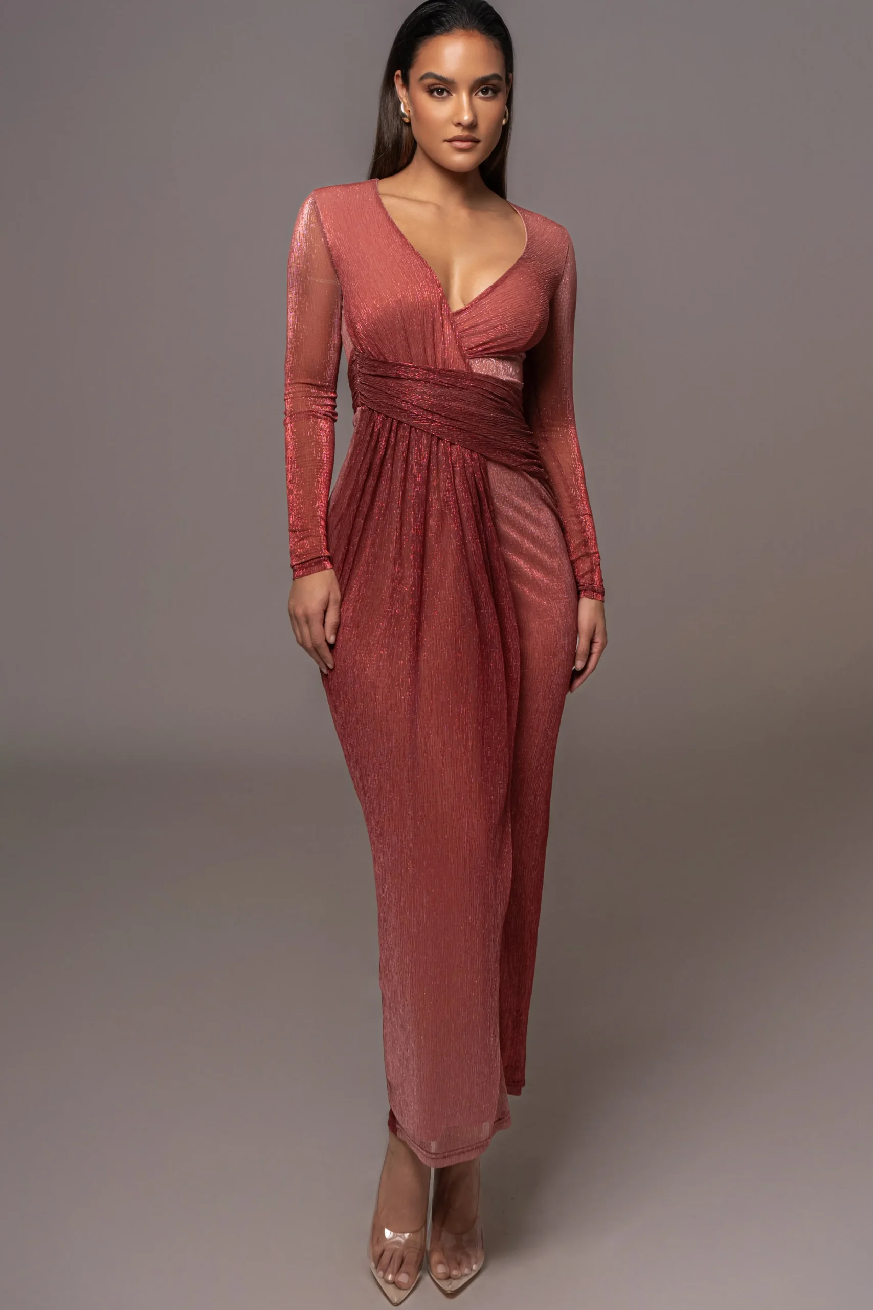 Red Karissa Plunge Maxi Dress*JLUXLABEL New