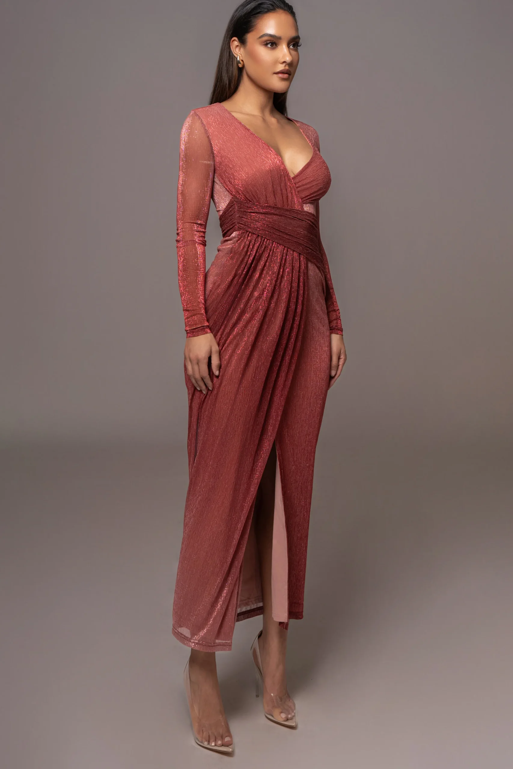 Red Karissa Plunge Maxi Dress*JLUXLABEL New