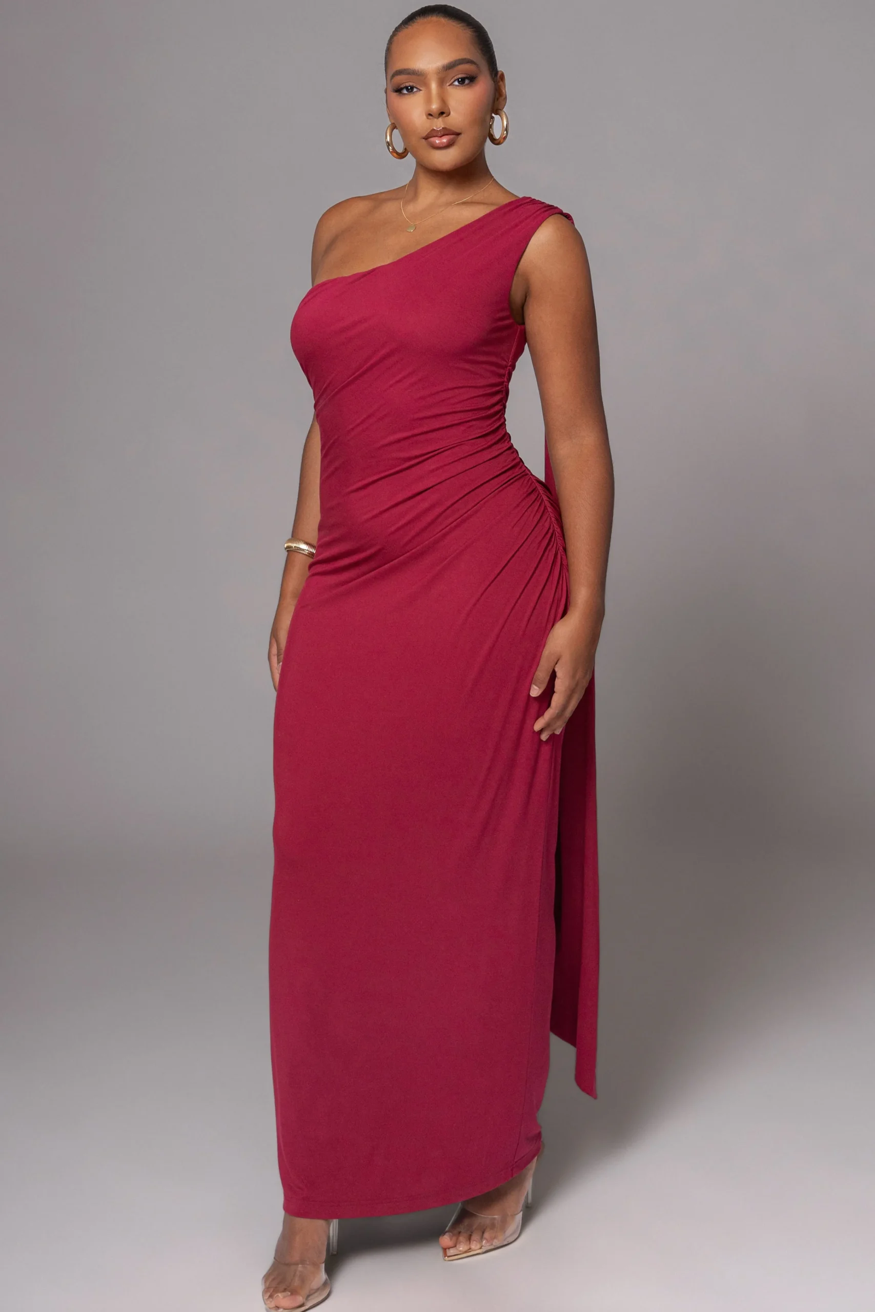 Red Kianna Drape Maxi Dress*JLUXLABEL New