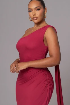 Red Kianna Drape Maxi Dress*JLUXLABEL New