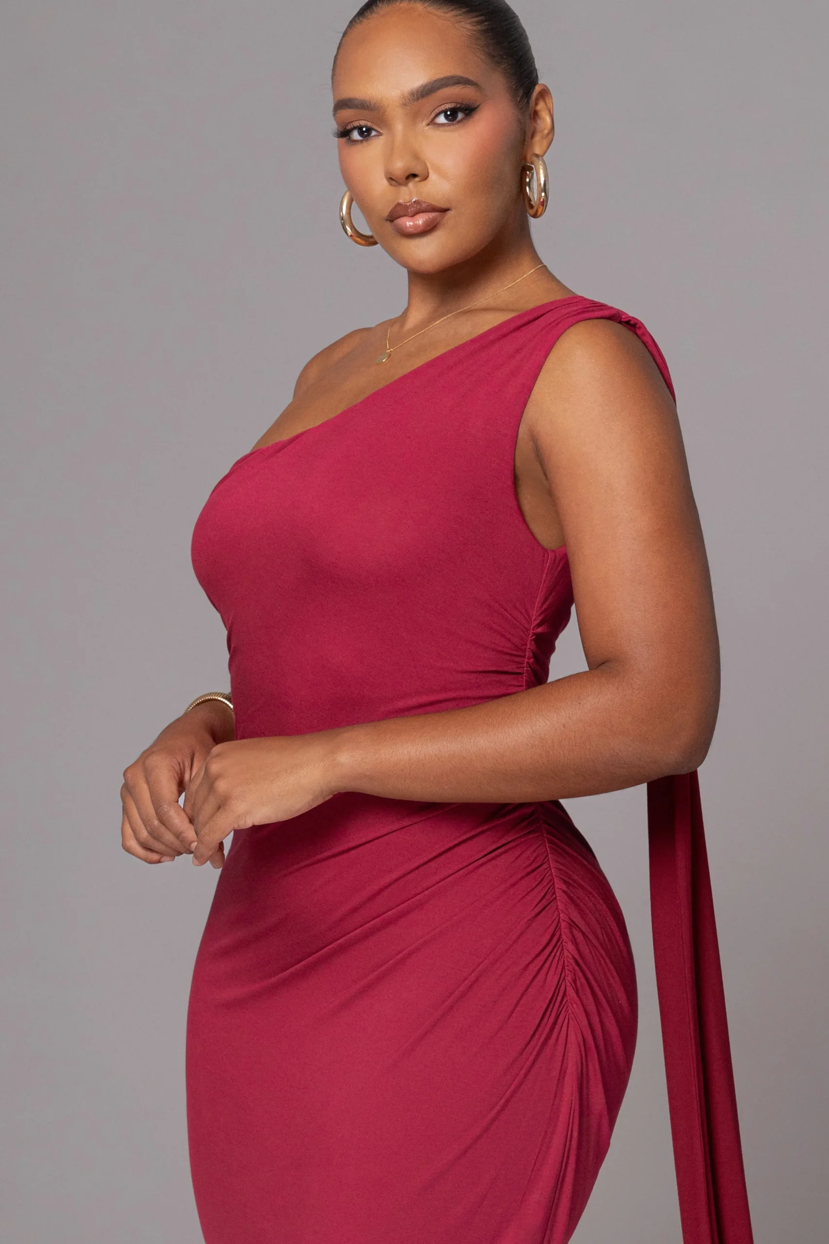 Red Kianna Drape Maxi Dress*JLUXLABEL New