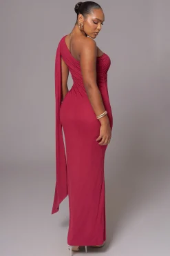 Red Kianna Drape Maxi Dress*JLUXLABEL New