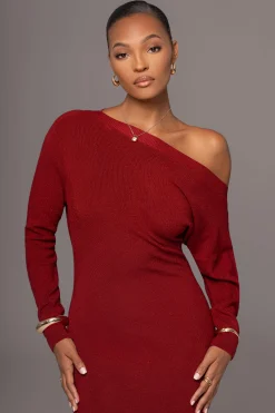 Red Night Shimmers Asymmetrical Maxi Dress*JLUXLABEL Sale