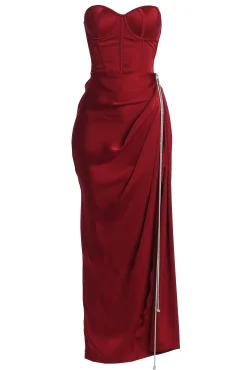 Red Olea Satin Skirt*JLUXLABEL Best