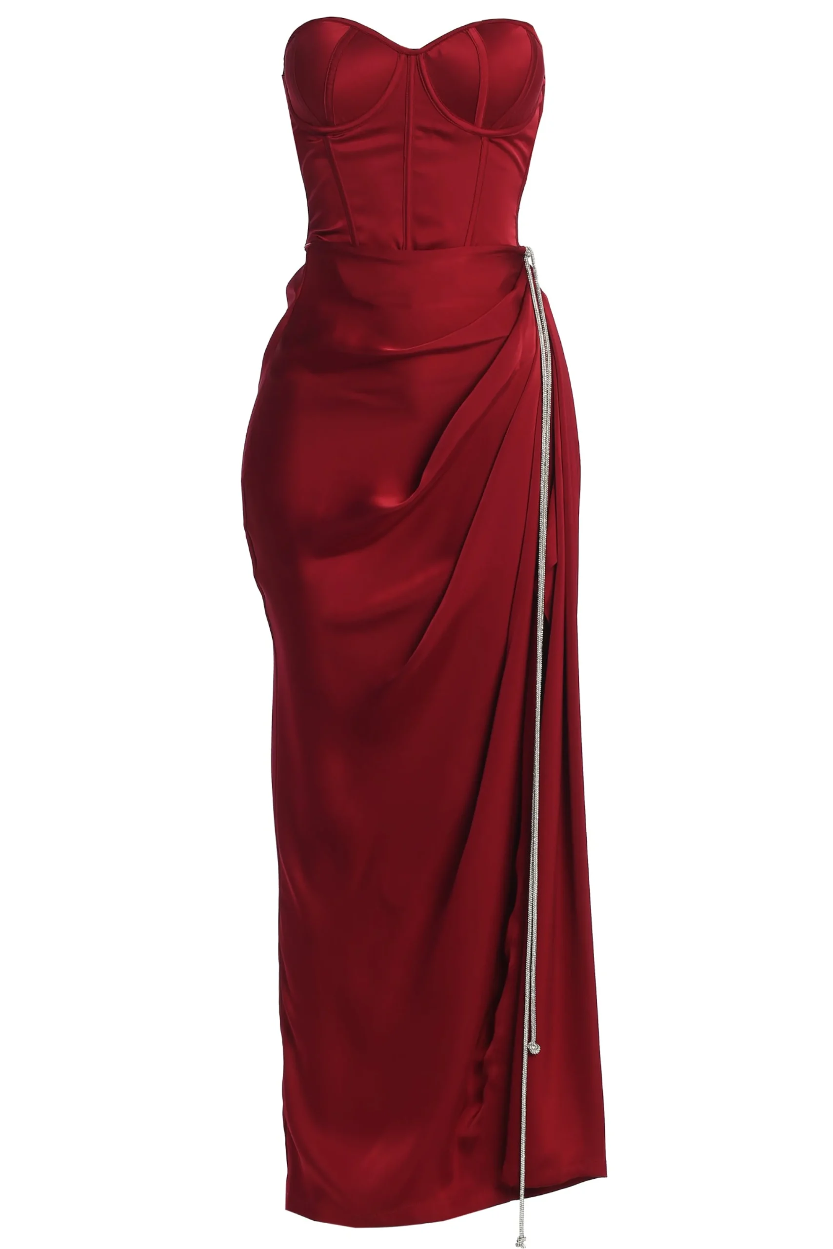 Red Olea Satin Skirt*JLUXLABEL Best