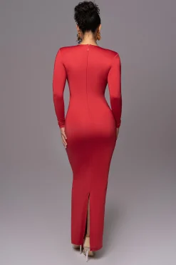 Red Rowan Plunge Maxi Dress*JLUXLABEL New