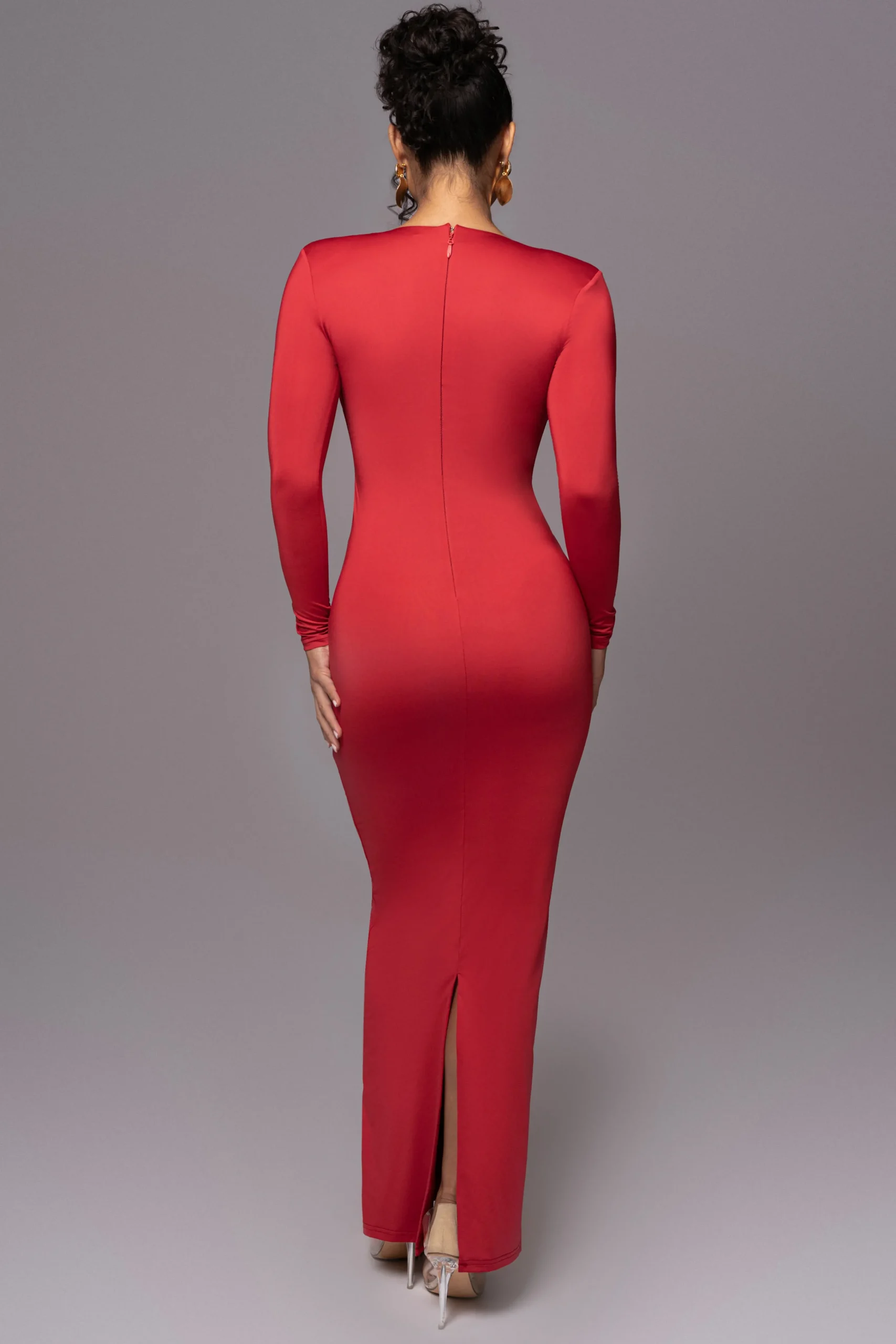 Red Rowan Plunge Maxi Dress*JLUXLABEL New