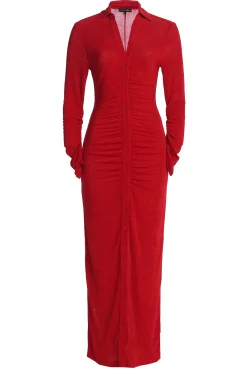 Red Zahra Button Front Maxi Dress*JLUXLABEL Fashion