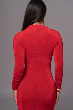 Red Zahra Button Front Maxi Dress*JLUXLABEL Fashion