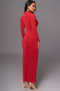 Red Zahra Button Front Maxi Dress*JLUXLABEL Fashion