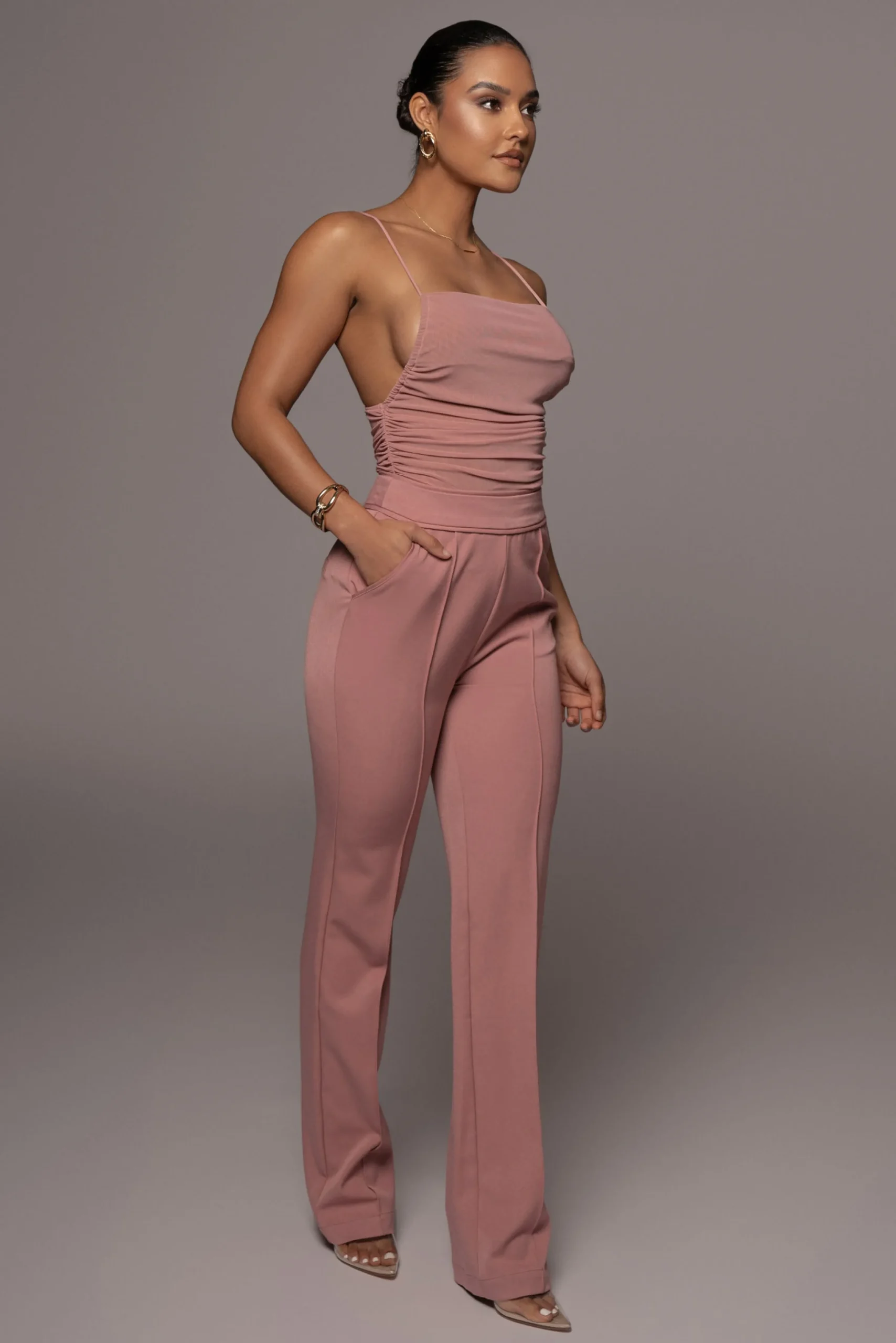 Rose Destrie Ruched Bodysuit*JLUXLABEL Sale