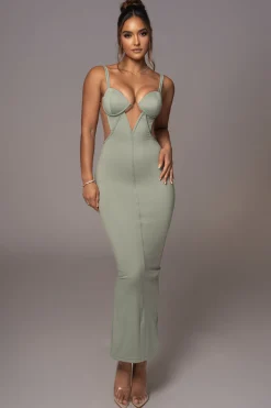 Sage Enchantment Bustier Maxi Dress*JLUXLABEL Hot