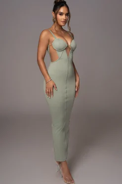 Sage Enchantment Bustier Maxi Dress*JLUXLABEL Hot