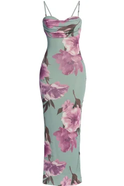 Sage Floral Slinky Visions Of You Maxi Dress*JLUXLABEL Hot