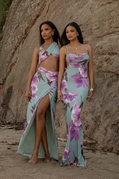 Sage Floral Slinky Visions Of You Maxi Dress*JLUXLABEL Hot