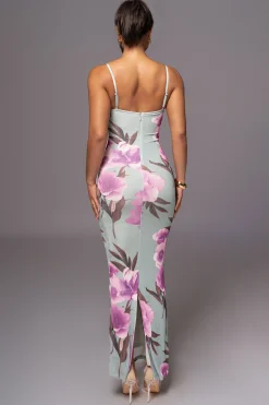 Sage Floral Slinky Visions Of You Maxi Dress*JLUXLABEL Hot