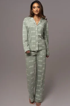 Sage Home For The Holidays Adult Pajama Set*JLUXLABEL Online