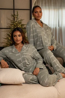 Sage Home For The Holidays Adult Pajama Set*JLUXLABEL Online