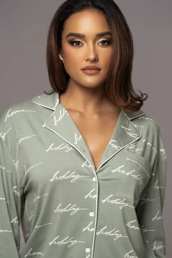 Sage Home For The Holidays Adult Pajama Set*JLUXLABEL Online