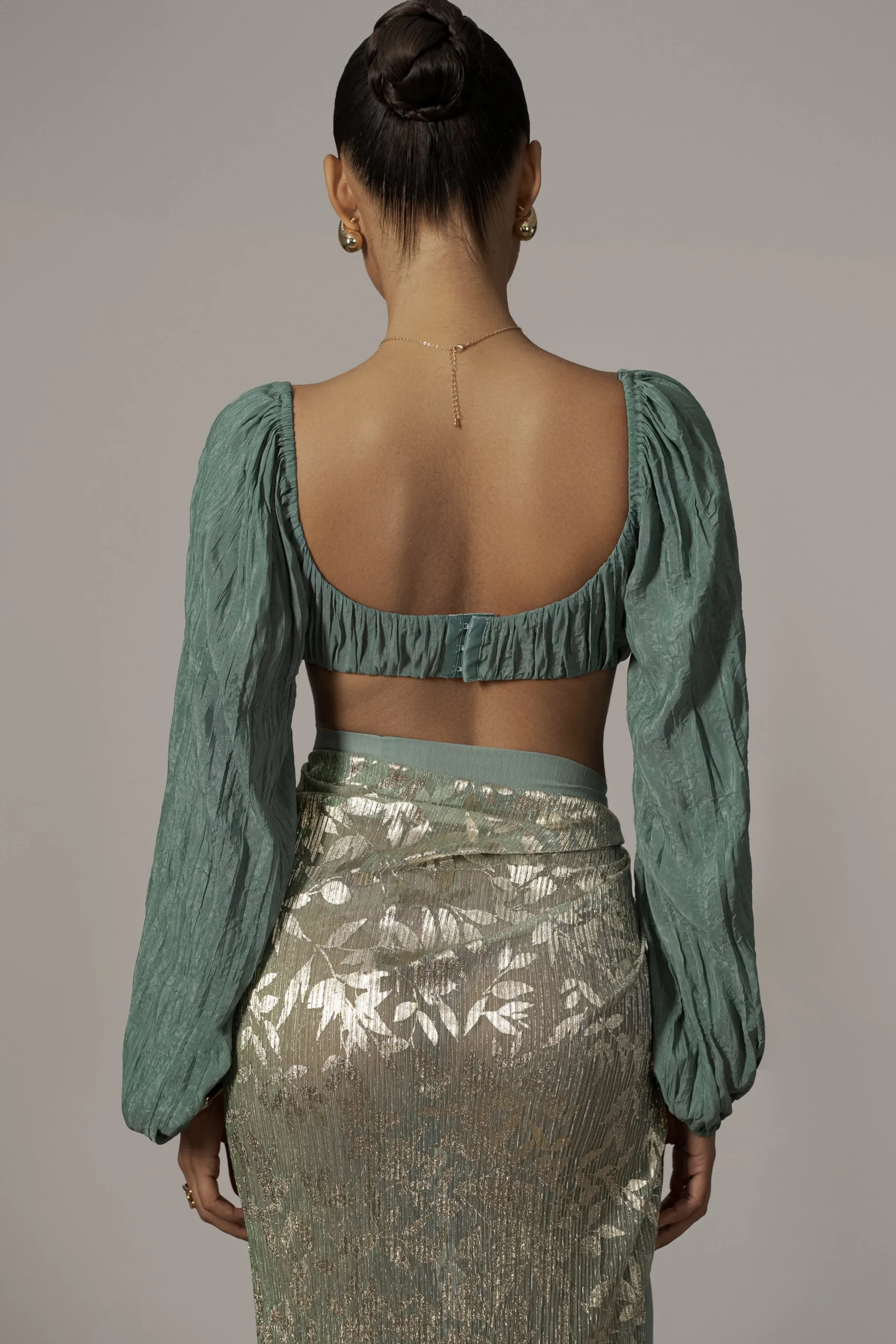 Sage Positano Printed Sarong Skirt*JLUXLABEL Clearance