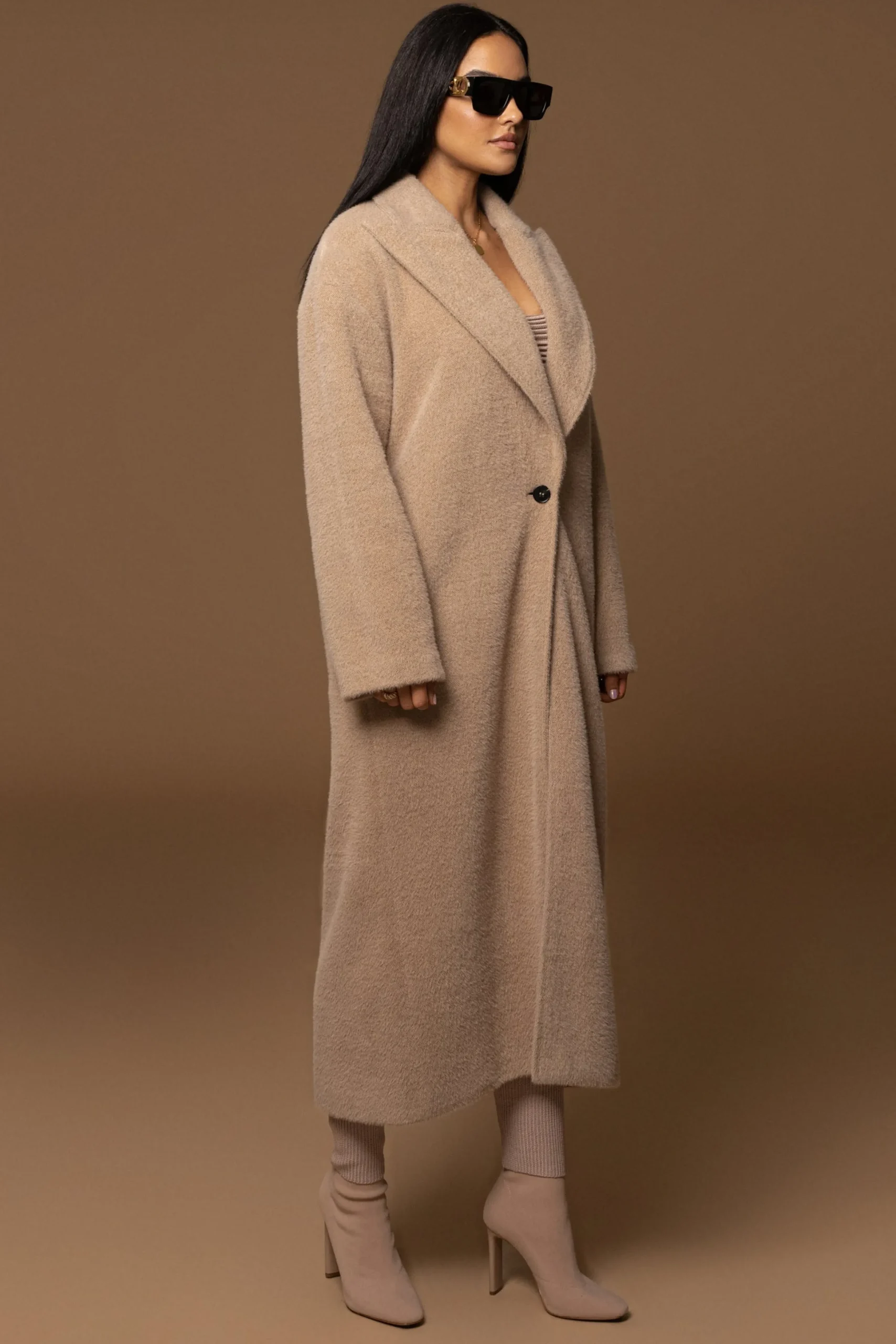Sand Chelsie Longline Coat*JLUXLABEL Discount