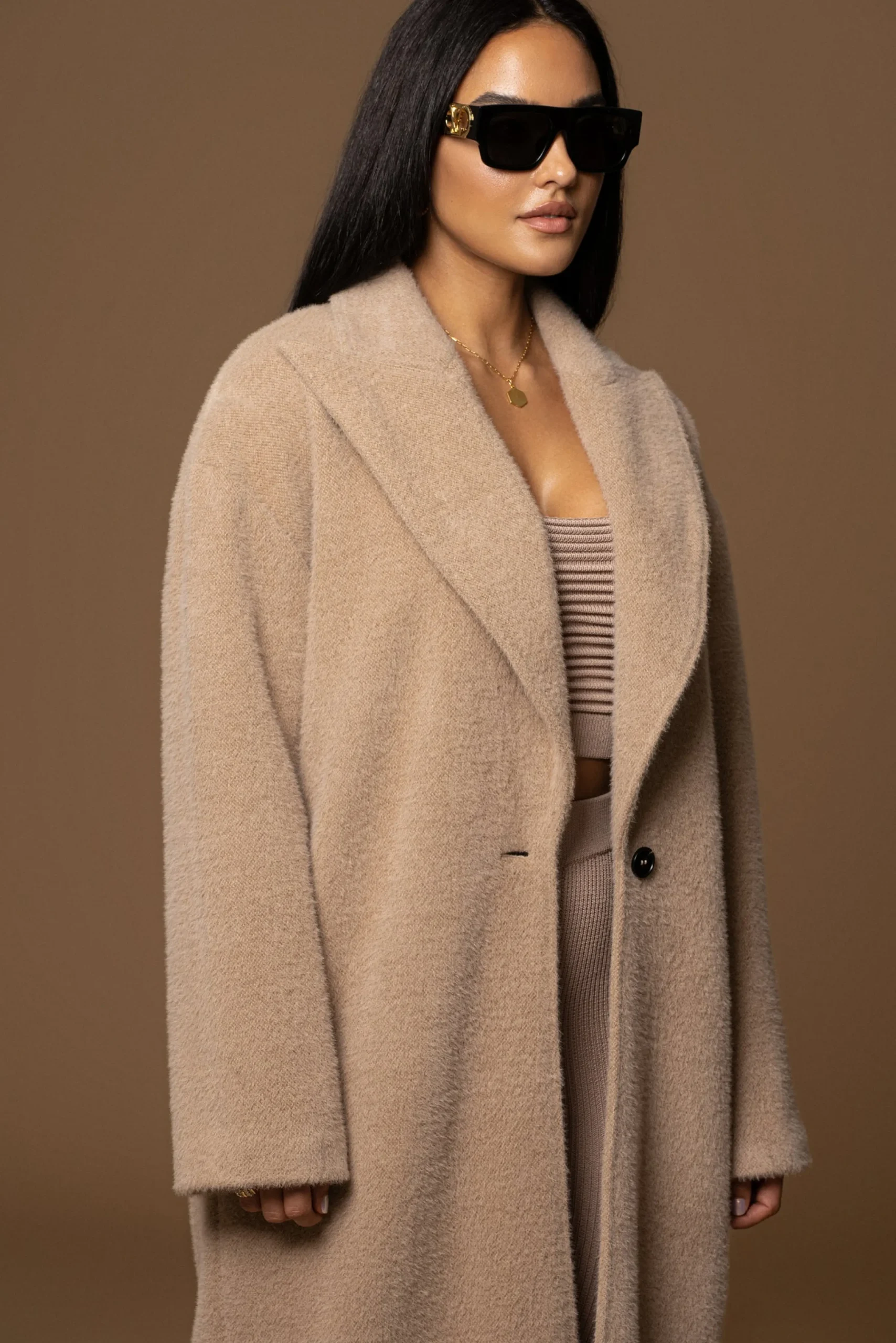 Sand Chelsie Longline Coat*JLUXLABEL Discount