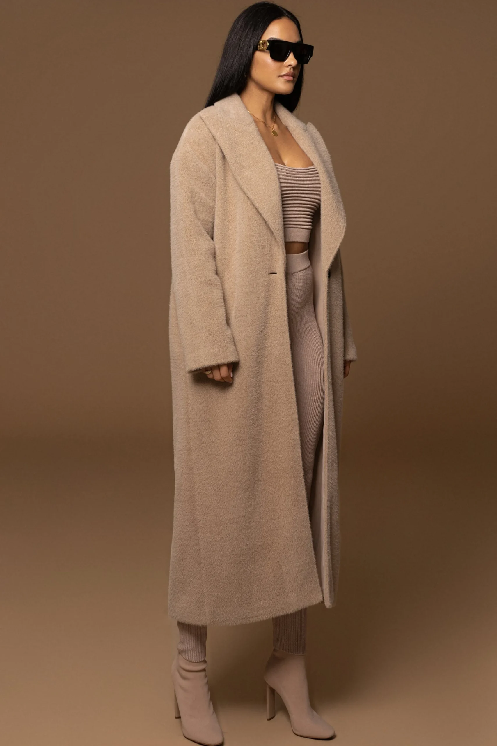 Sand Chelsie Longline Coat*JLUXLABEL Discount