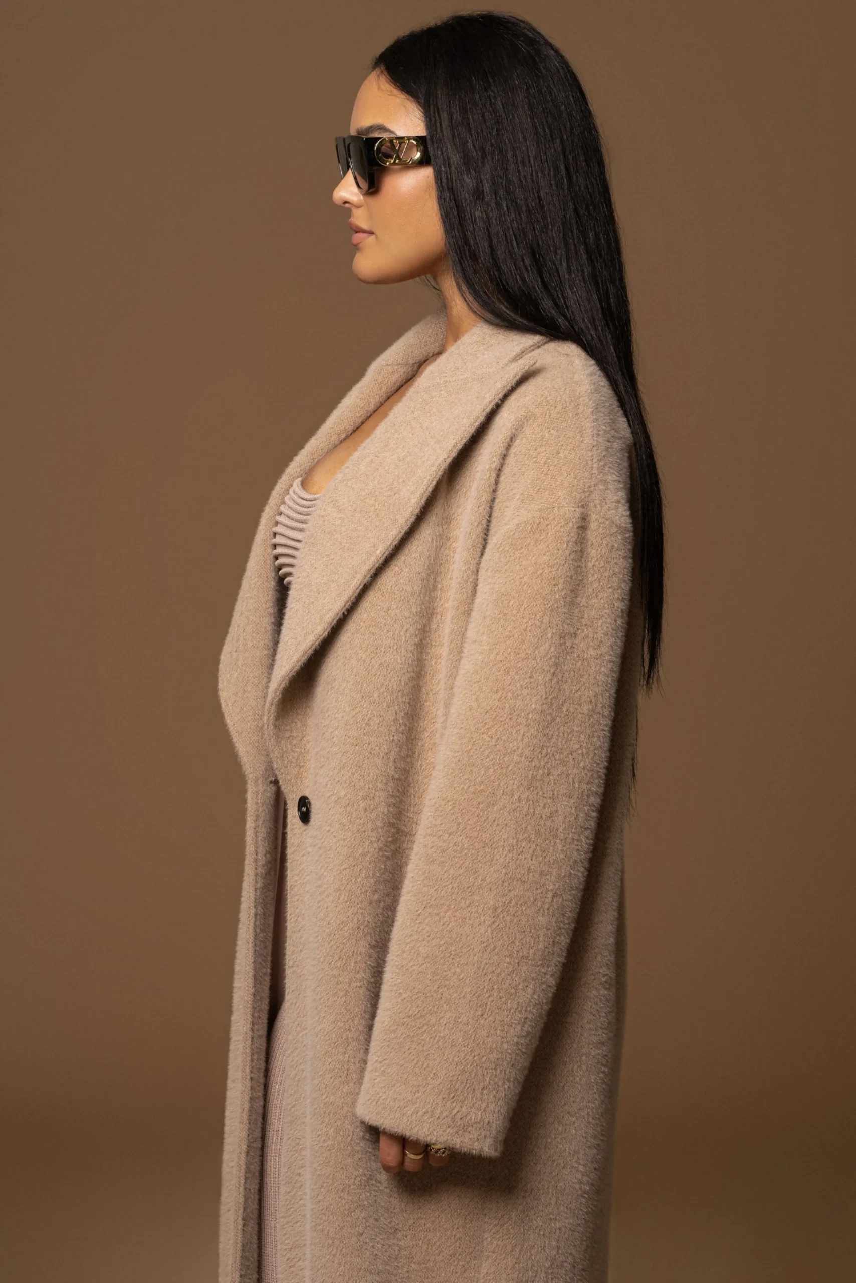 Sand Chelsie Longline Coat*JLUXLABEL Discount