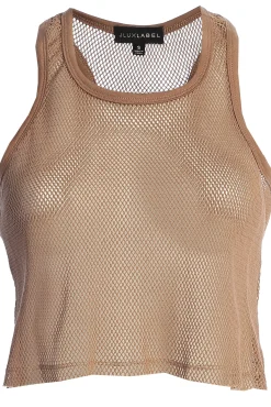 Sand Fishnet Crop Tank*JLUXLABEL Fashion