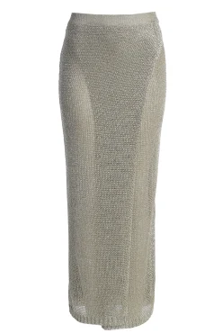 Silver Anais Maxi Slit Skirt*JLUXLABEL Outlet