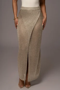 Silver Anais Maxi Slit Skirt*JLUXLABEL Outlet