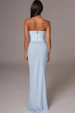 Sky Blue Fenix Reversible Linen Corset*JLUXLABEL Clearance