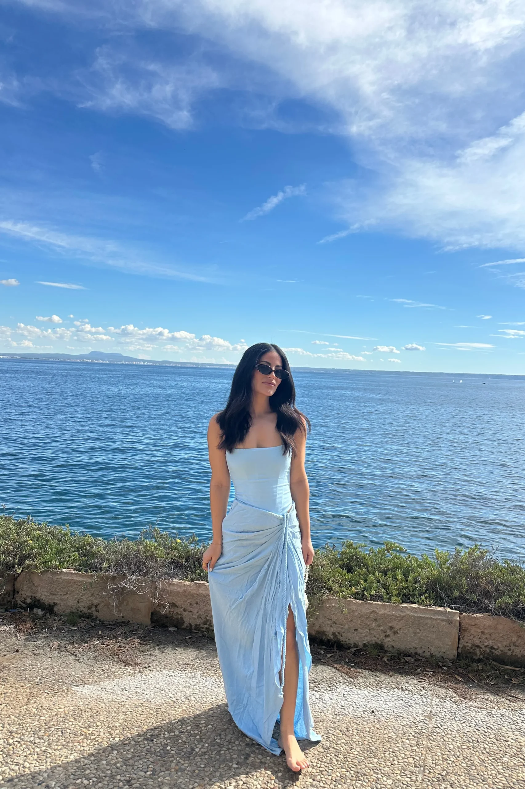 Sky Blue Fenix Reversible Linen Corset*JLUXLABEL Clearance