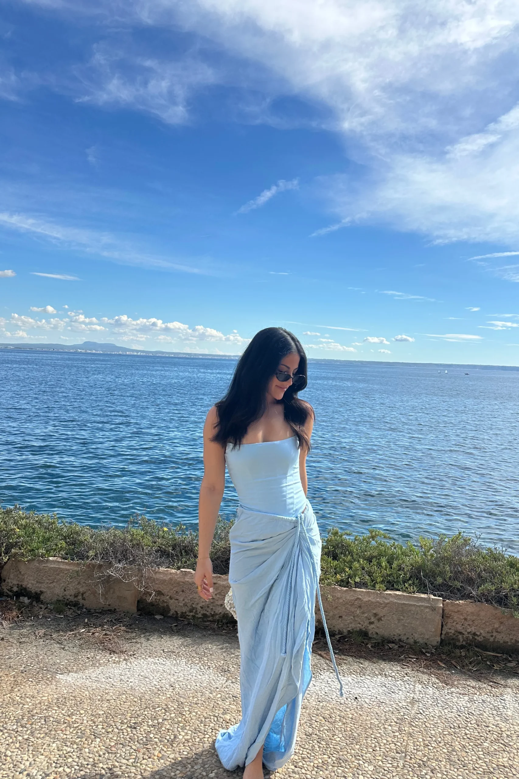 Sky Blue Fenix Reversible Linen Corset*JLUXLABEL Clearance