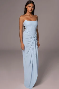 Sky Blue Fenix Reversible Linen Corset*JLUXLABEL Clearance