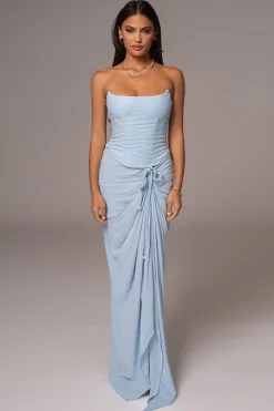 Sky Blue Fenix Reversible Linen Corset*JLUXLABEL Clearance