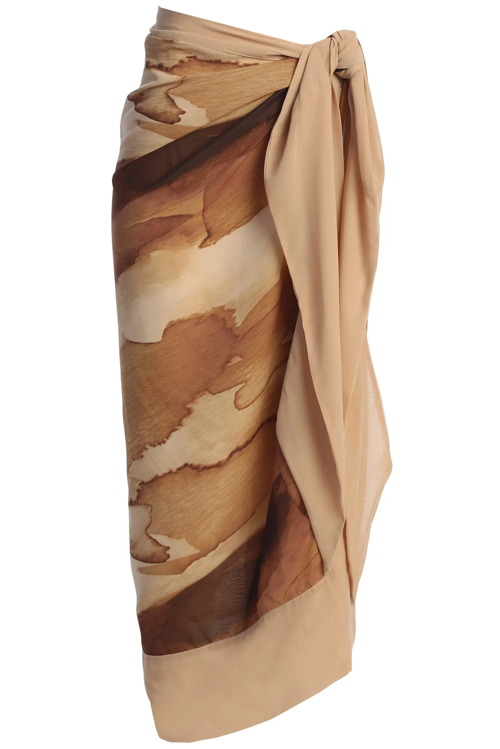 Tan Abstract Marine Print Sarong*JLUXLABEL Best