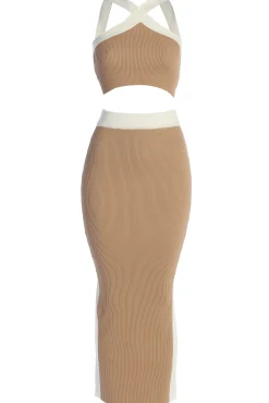 Tan Heartbreaker Two-Piece Skirt Set*JLUXLABEL Online