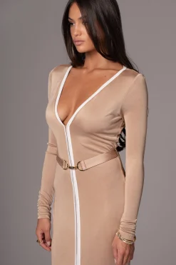 Tan Juki Maxi Dress*JLUXLABEL Outlet