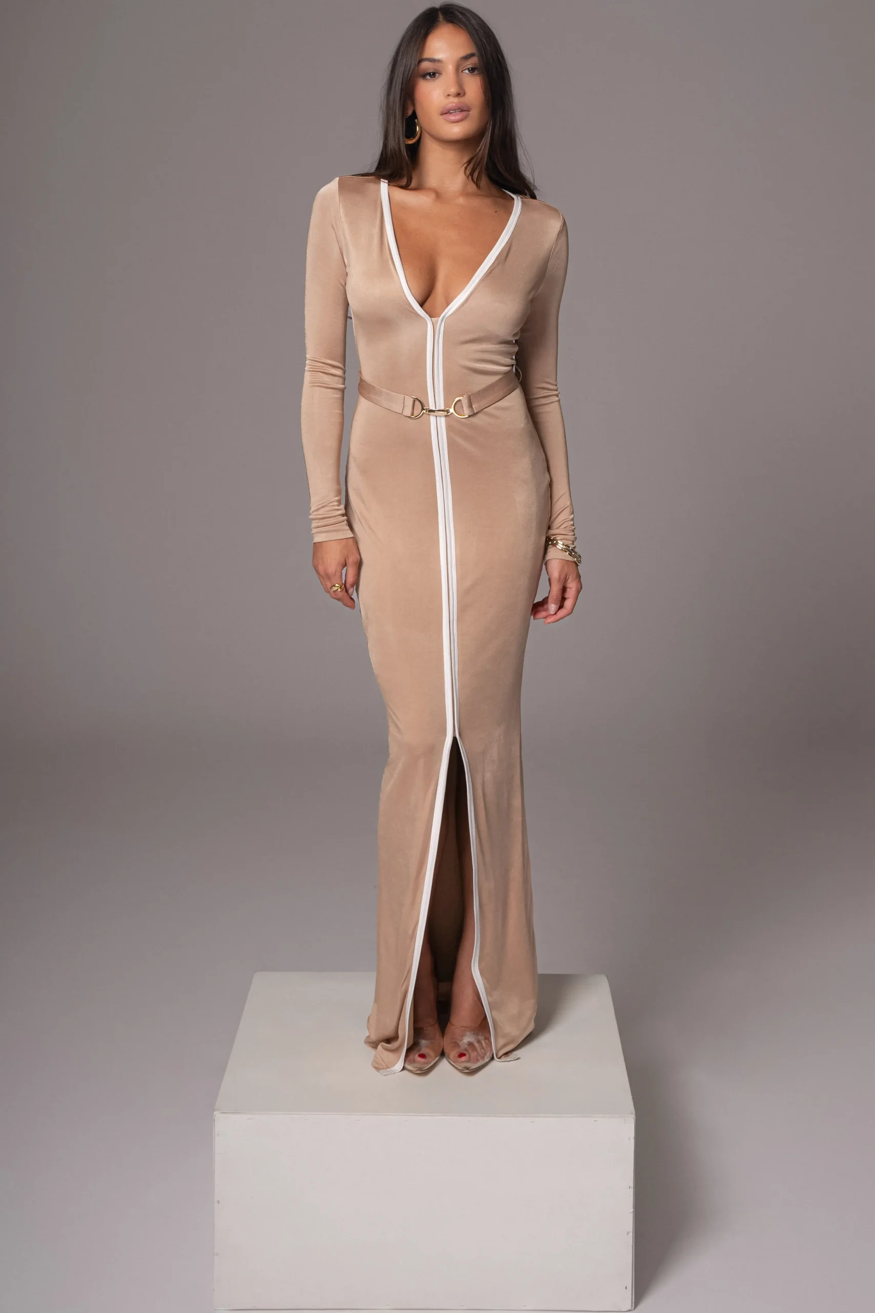 Tan Juki Maxi Dress*JLUXLABEL Outlet