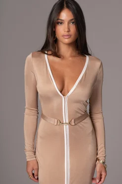 Tan Juki Maxi Dress*JLUXLABEL Outlet