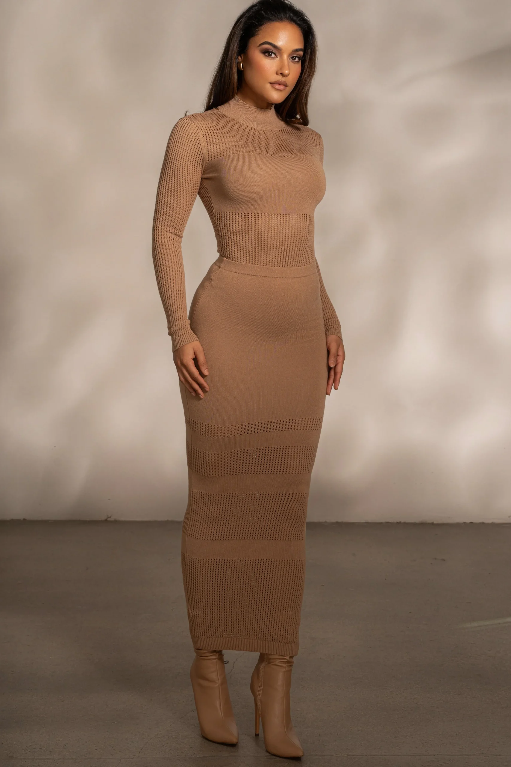 Tan Klaudette Knit Bodysuit*JLUXLABEL Sale