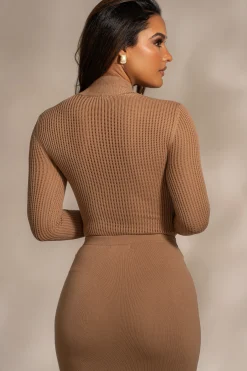 Tan Klaudette Knit Bodysuit*JLUXLABEL Sale