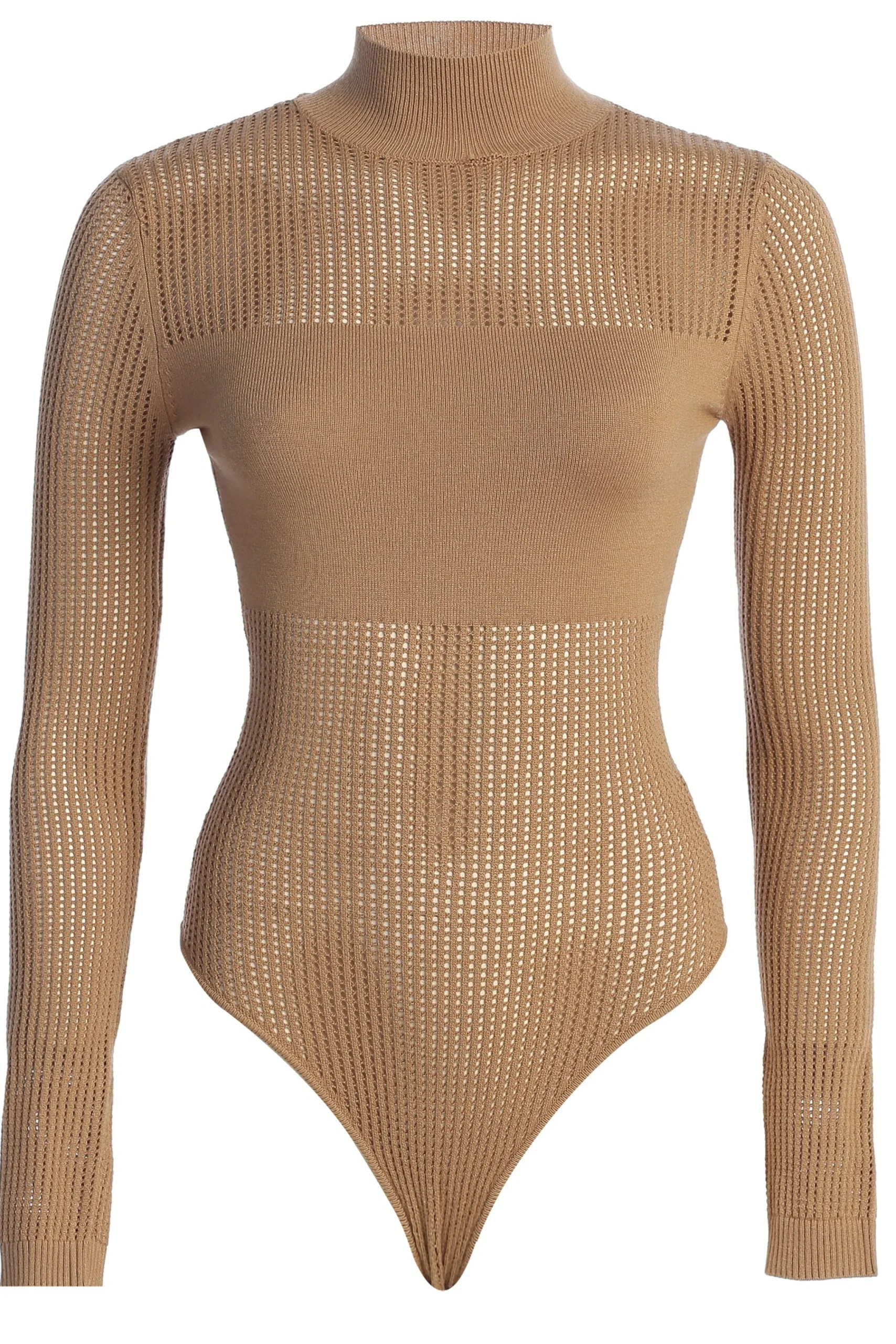 Tan Klaudette Knit Bodysuit*JLUXLABEL Sale