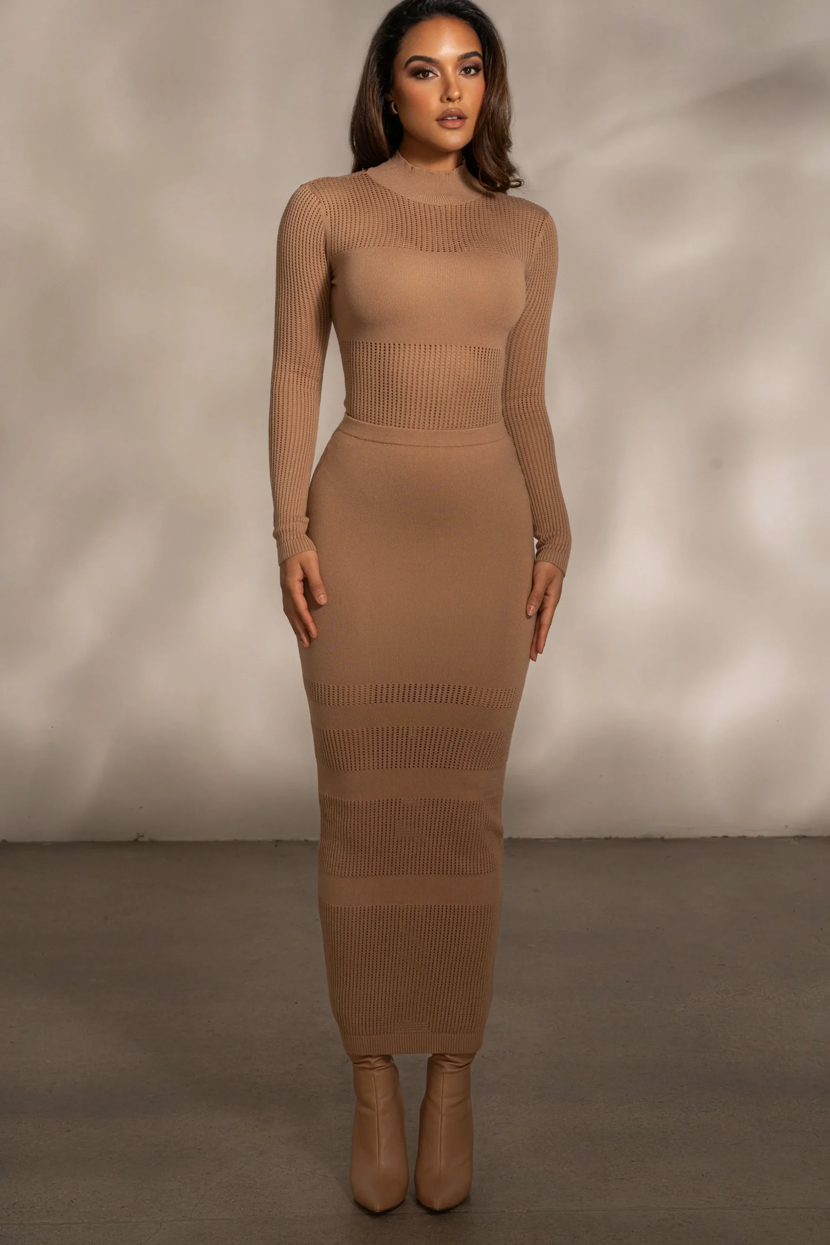 Tan Klaudette Knit Bodysuit*JLUXLABEL Sale