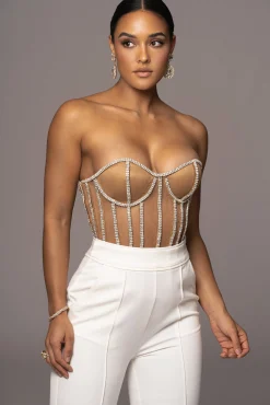 Tan Limited Edition Rhinestone Crystal Corset*JLUXLABEL New