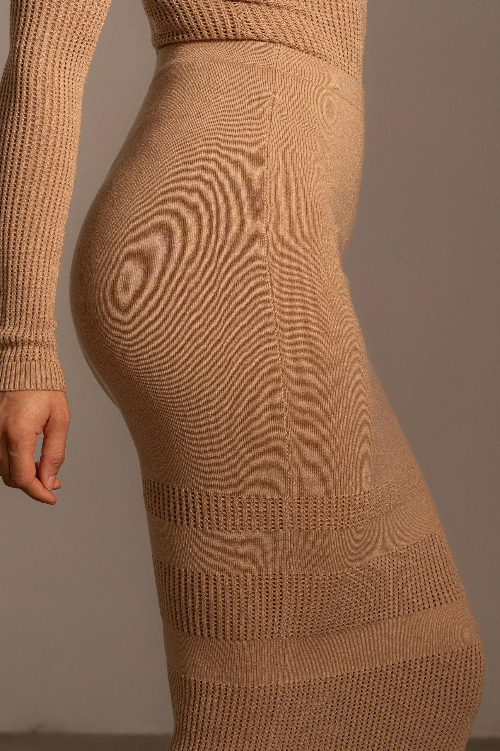 Tan Lina Knit Maxi Skirt*JLUXLABEL New